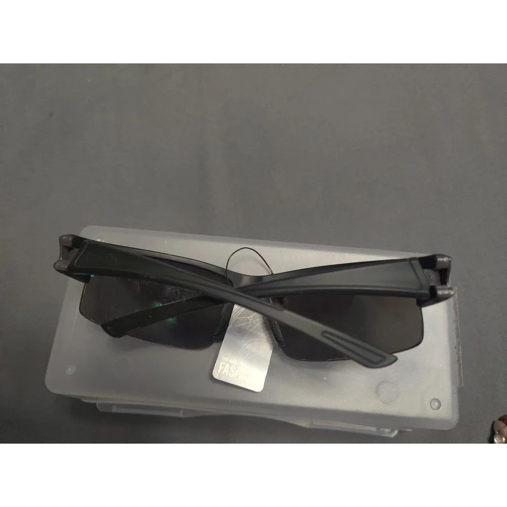Mens Sport Wrap Sunglasses Matte Black Blue Mirrored Lens UV400 Athletic Shades